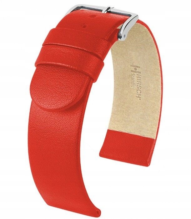 Červený kožený opasek 22 mm Hirsch Scandic 17852020-2-22 (M)