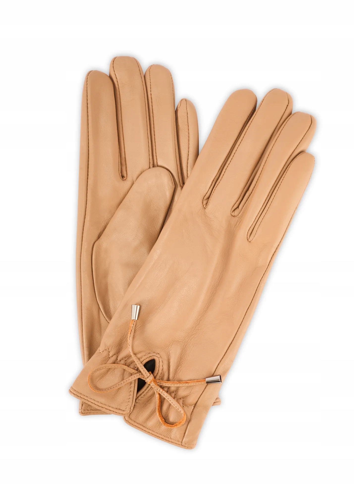 Ochnik Dámské kožené rukavice s vázáním REKDS-0021A-81(Z25) 7.5