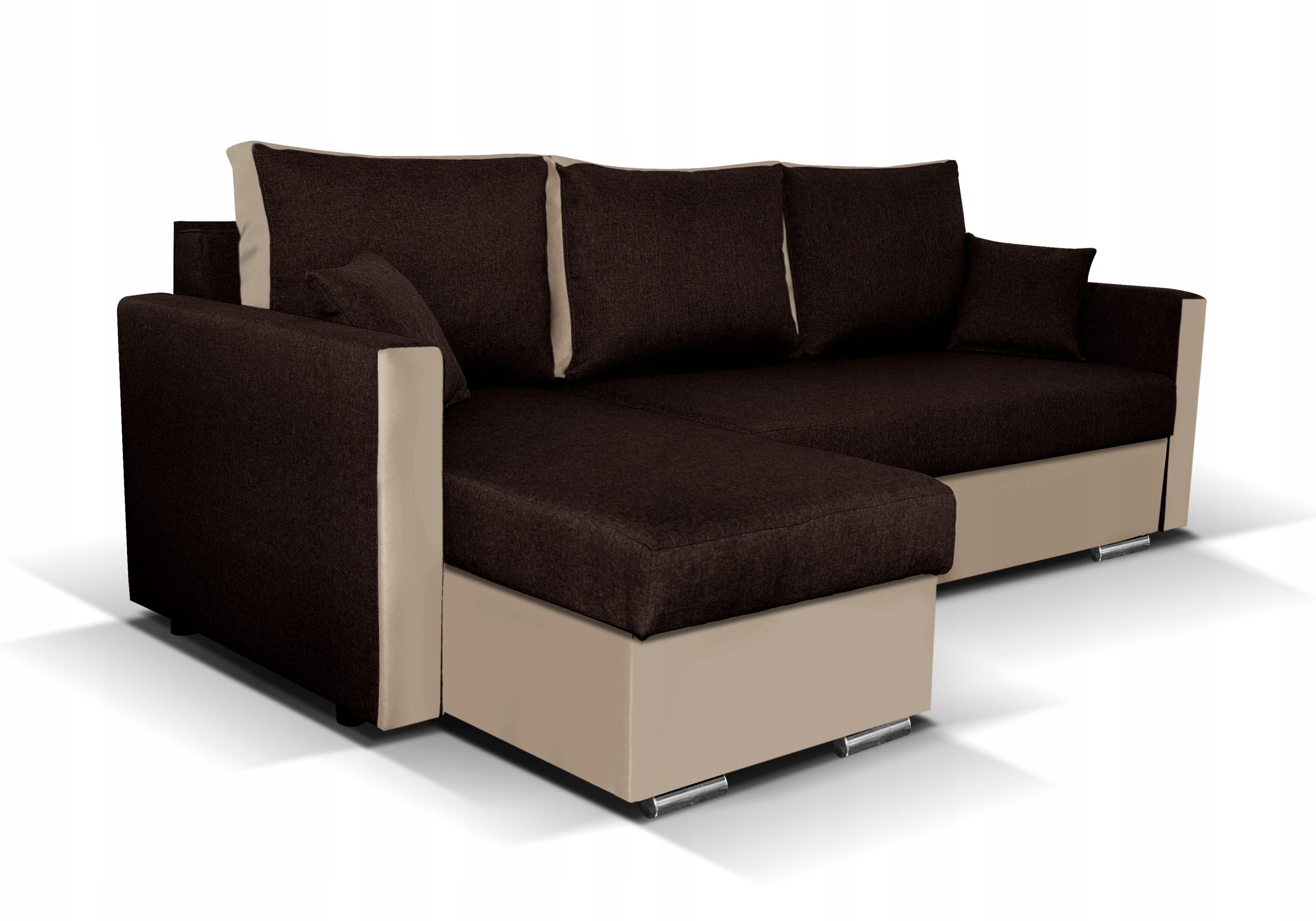 NAROŻNIK 2x pojemnik funkcja spania sprężyny Wysokość mebla 90 cm