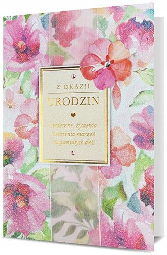 

Kartki urodzinowe z życzeniami pastelowa 3D H1721