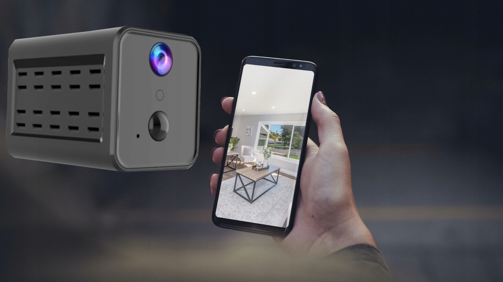 Bezprzewodowa Ukryta Kamera 3MPx WiFi PIR ALARM Stabilizacja Elektroniczna