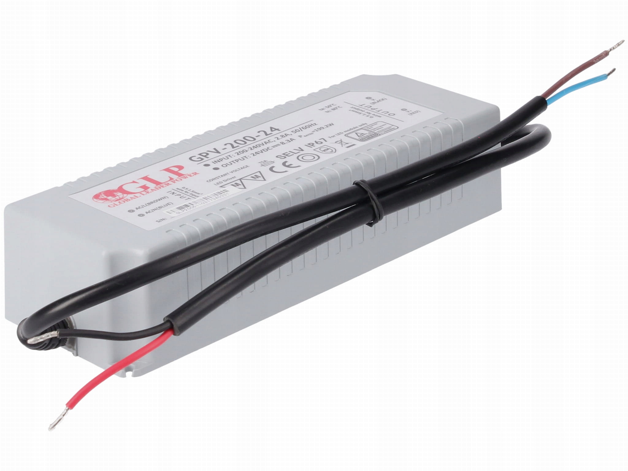 Hermetický napájecí zdroj Glp 24V 200W IP67 Gpv
