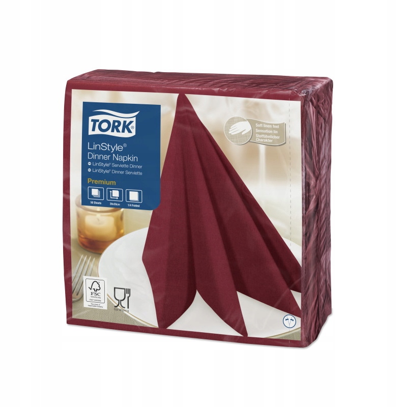 

Tork LinStyle 478855 Serwetki obiadowe, Bordowe
