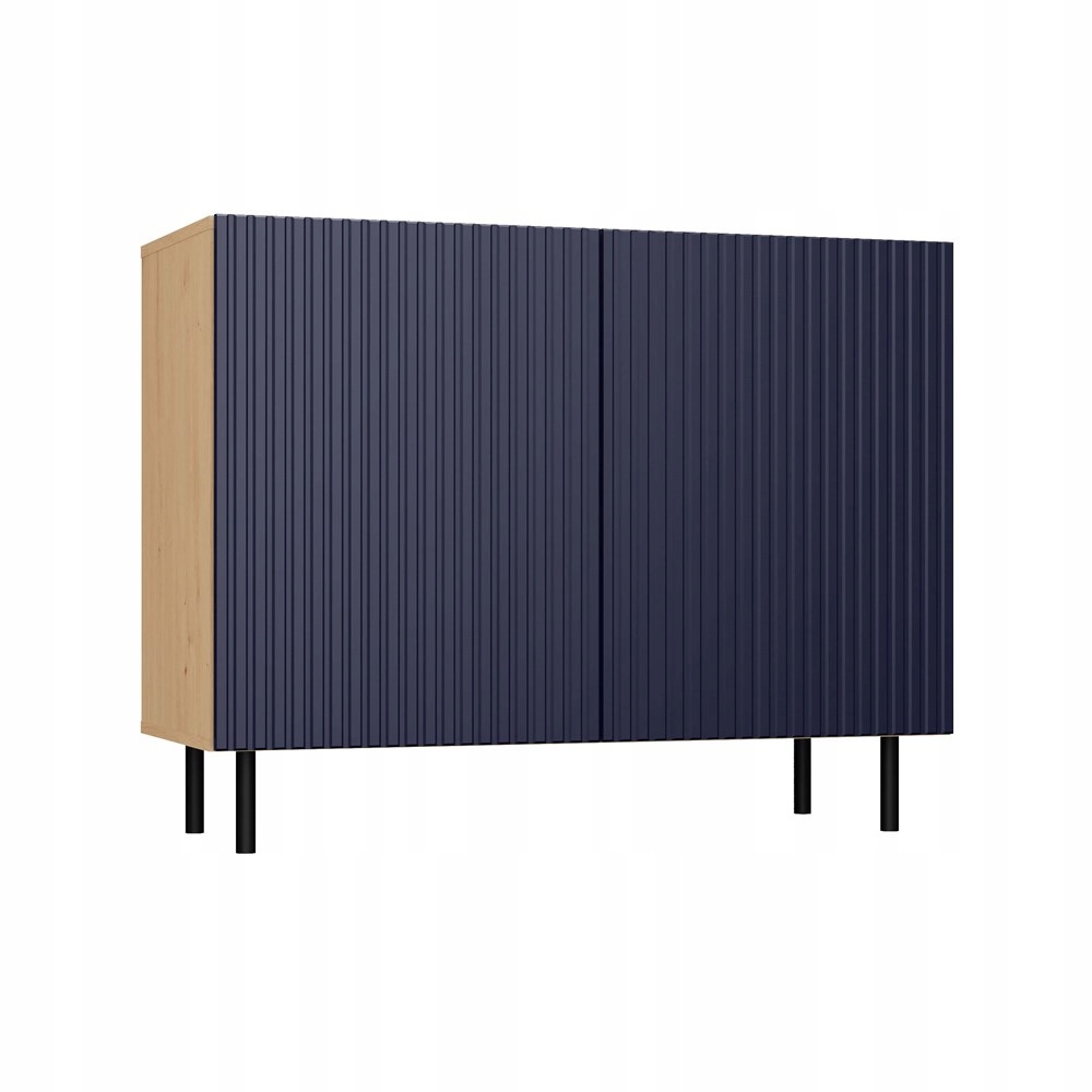 Komoda do salonu lamele nowoczesna Slim 100 x 40 x 78 cm Granat dąb artisan