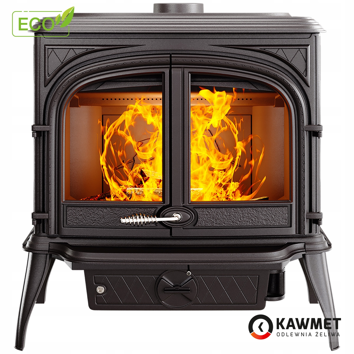 Piec wolnostojący Kawmet Premium Helios S8 Eco wykonany z żeliwa