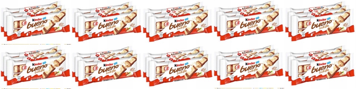 10x 129g Kinder Bueno white baton Uk Karton