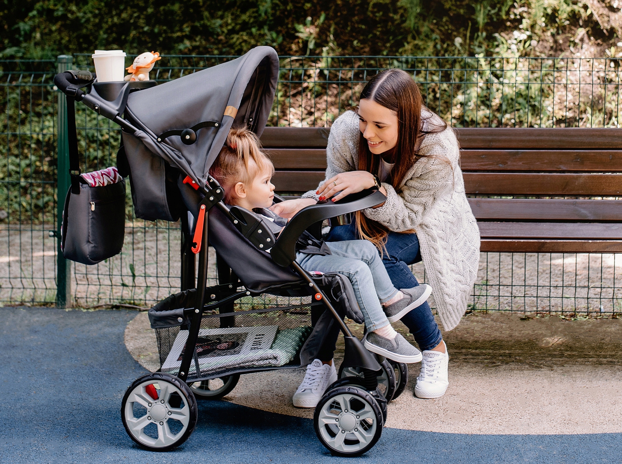 WÓZEK spacerowy LEKKI spacerówka DUŻE Koła TORBA Lionelo Emma Rodzaj kół Piankowe