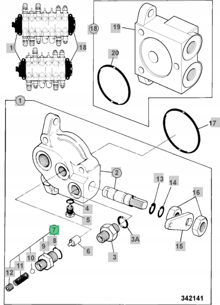 КЛАПАН 25/607236 JCB 2CX 3CX