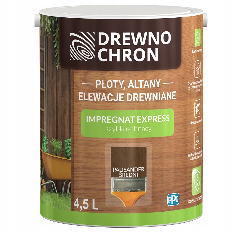 Drewnochron Impregnat do drewna Express palisander średni 4,5l