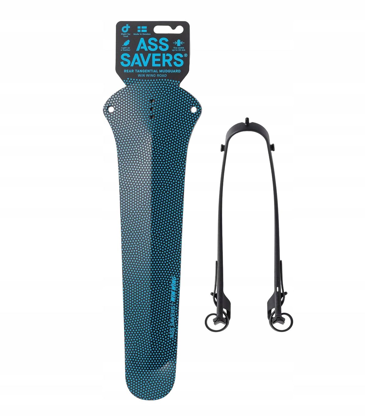 Błotnik rowerowy tylny Ass Savers Win Wing Road 2 Blue Dots 375x85mm 64g