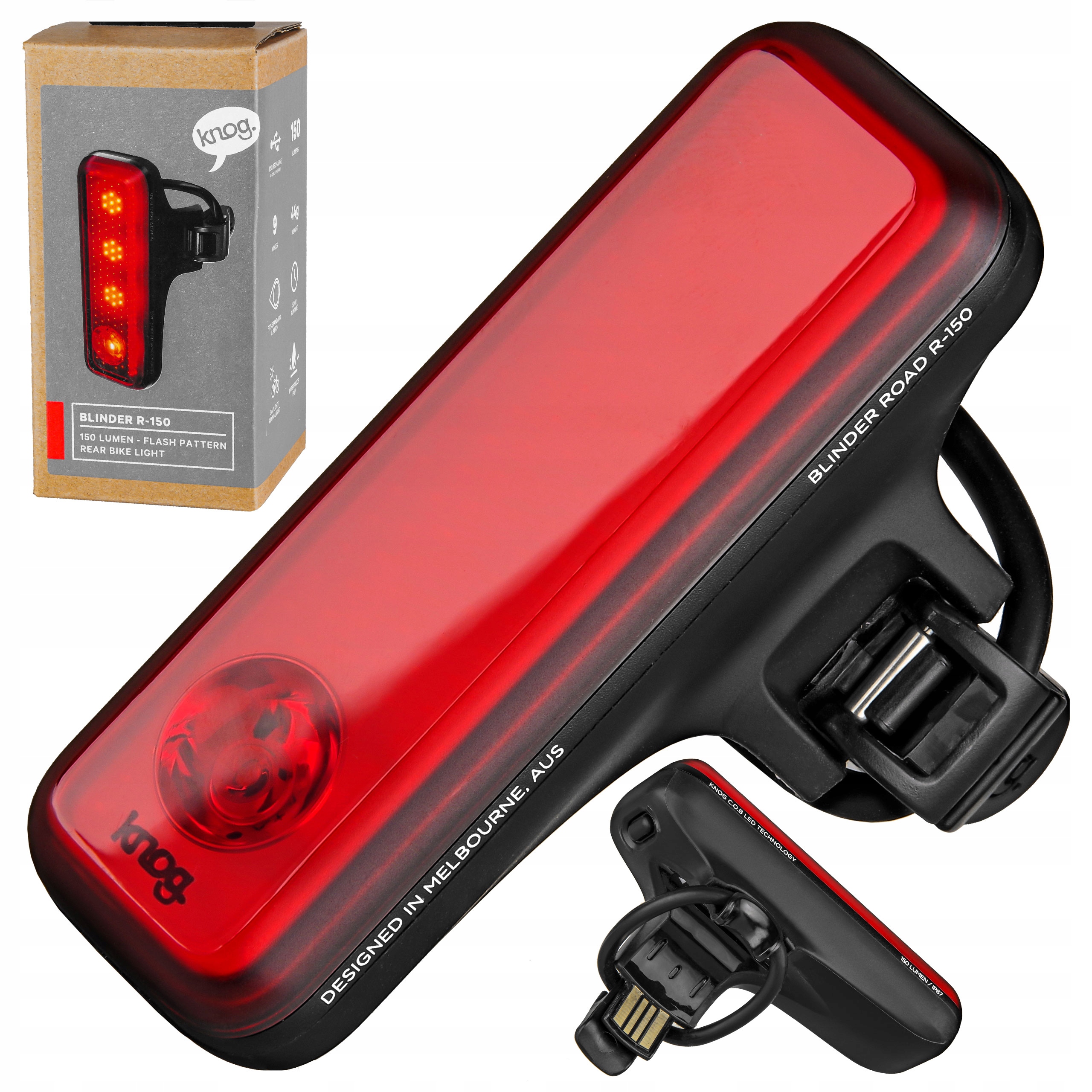 

Lampka Tylna Knog Blinder R-150 9 Trybów 150LM Usb