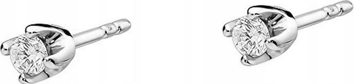 Náušnice z bílého zlata 585 s jemnými diamanty, módní design jako dárek