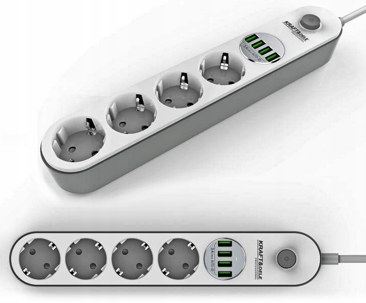 

Przedłużacz Listwa Zasilająca 5GN Usb 2m Wyłącznik