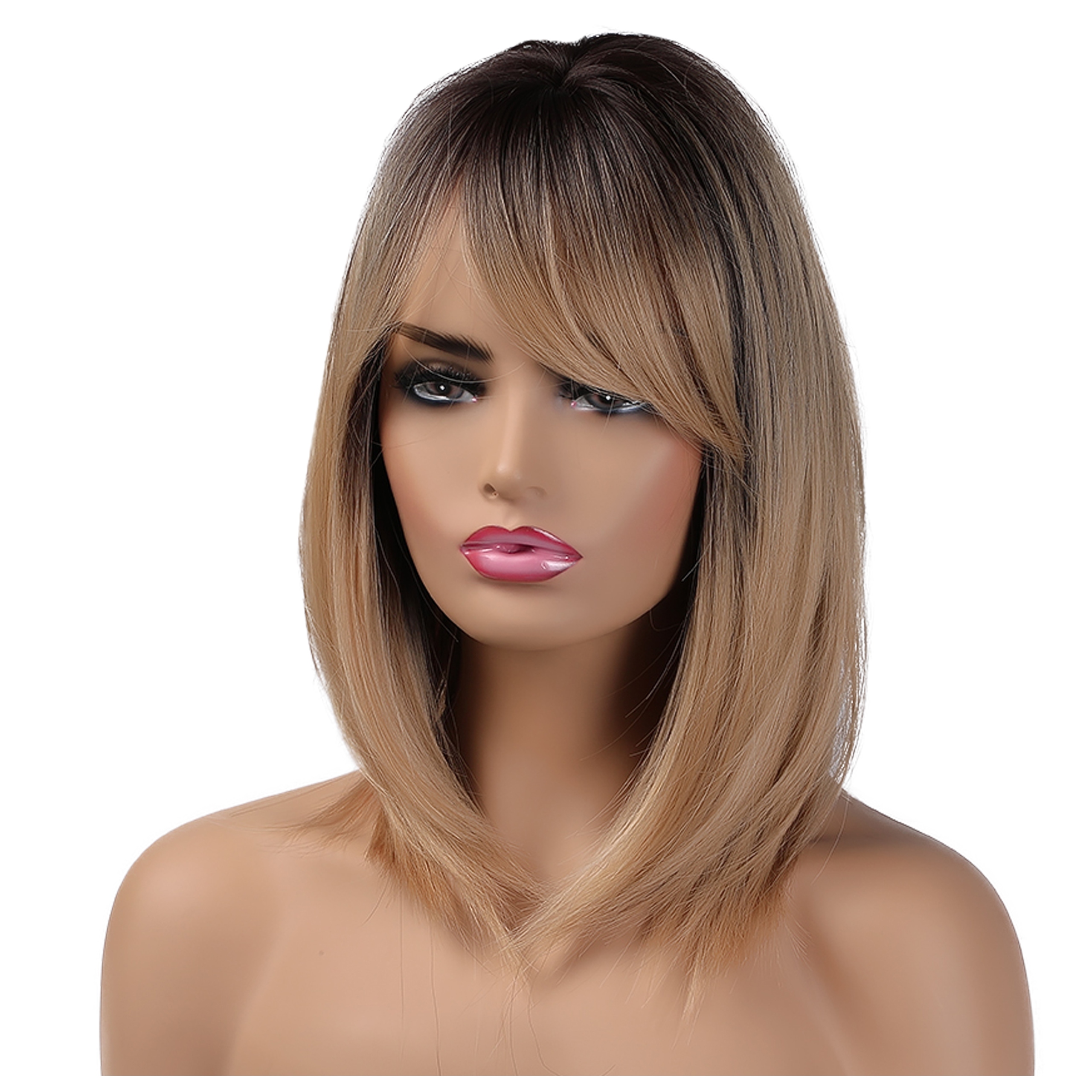 

Peruka proste włosy Jak Naturalne brąz blond