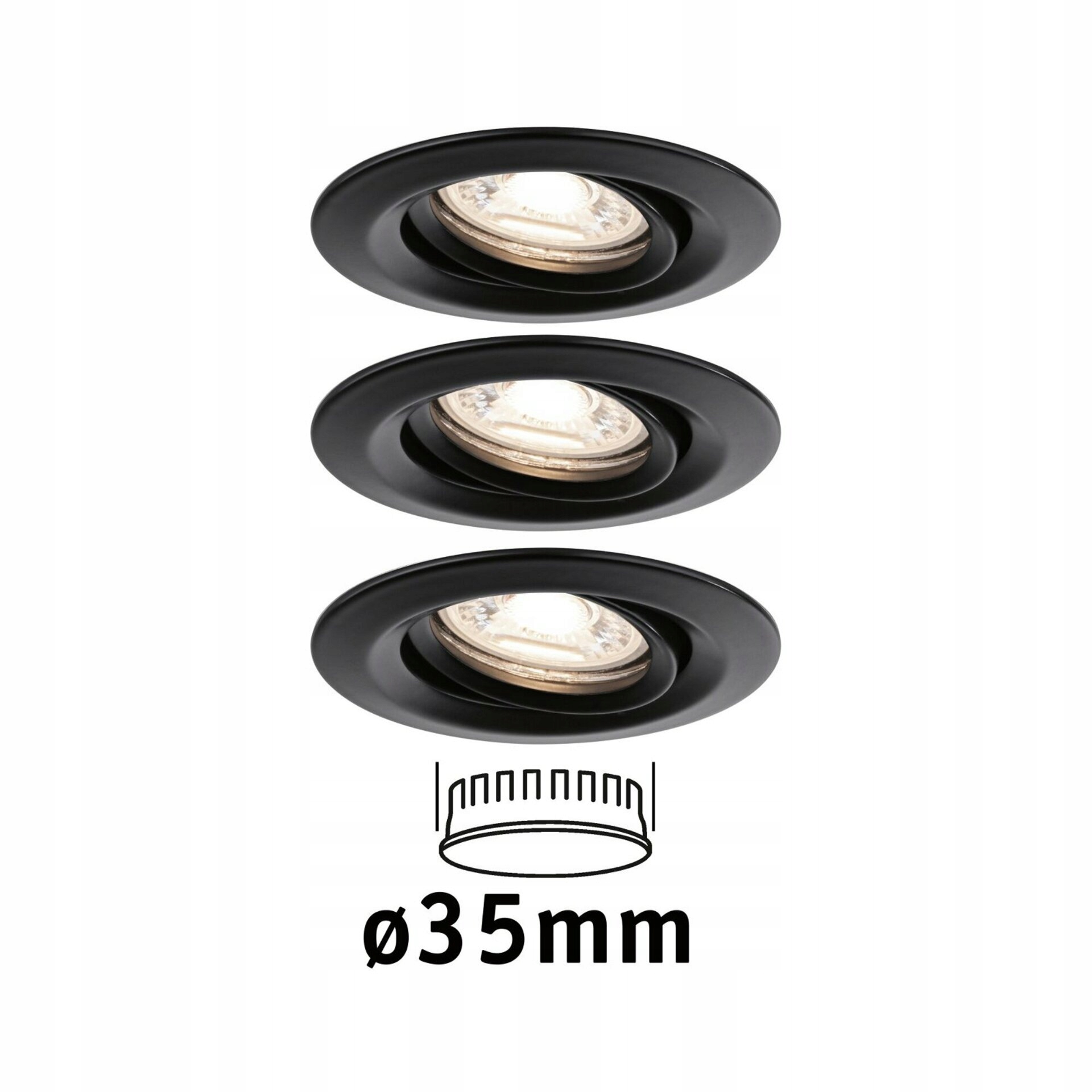 Paulmann Led vestavné svítidlo Nova Mini Plus Coin 3x4W, EasyDim, černá