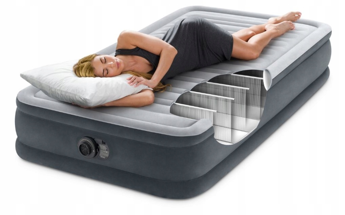 INTEX 67766 ND DMUCHANY MATERAC POMPKA 99x191x33cm Model Comfort Plush