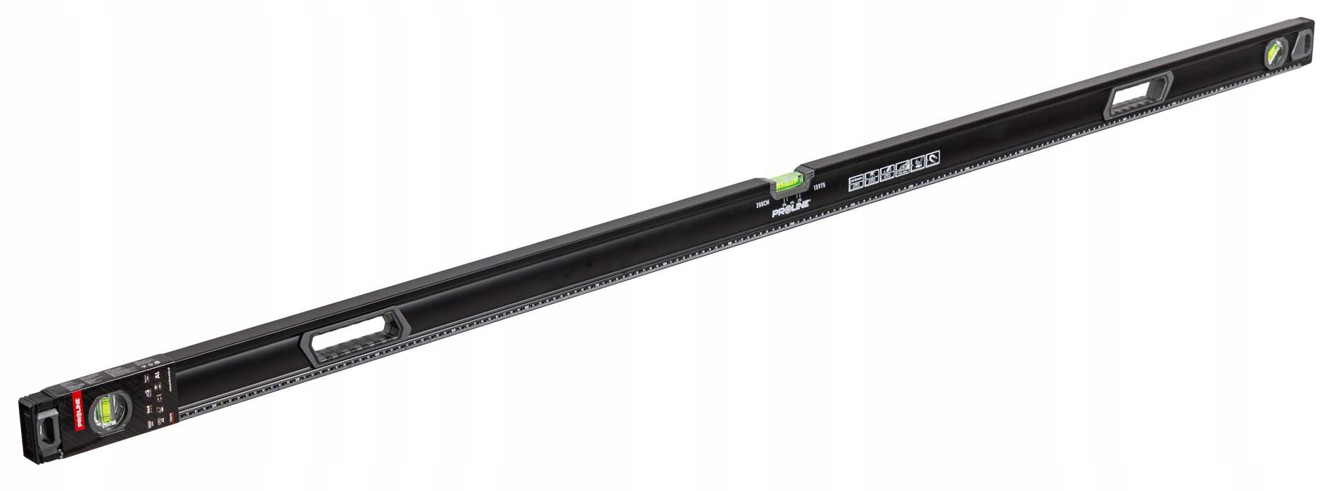 Poziomnica z uchwytami alum. 200cm 2m 3 lib. 0,5mm/1m Premium Proline 15975
