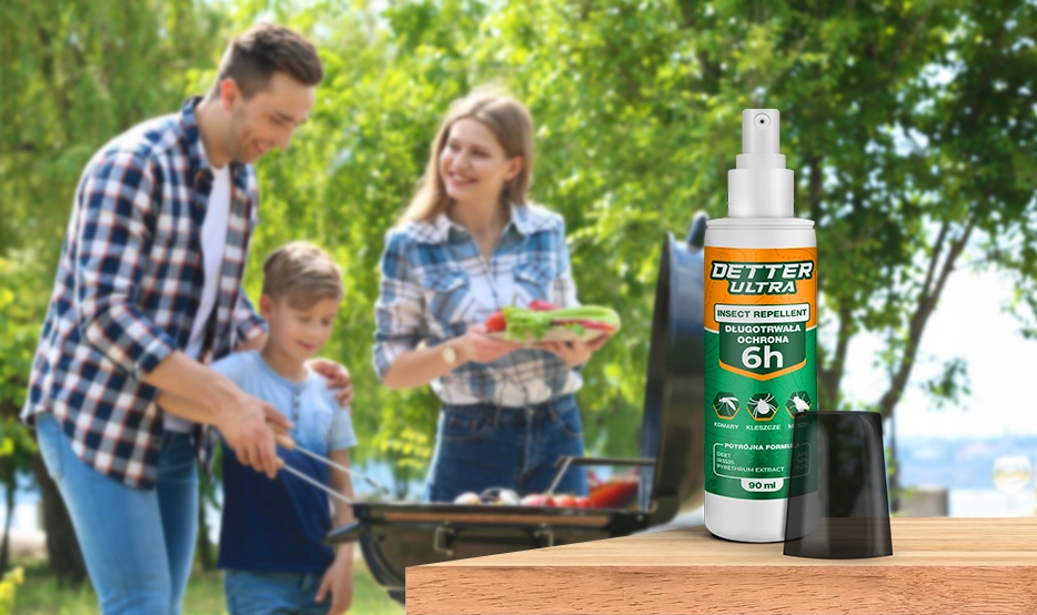 ŚRODEK SPRAY PREPARAT NA KOMARY KLESZCZE MESZKI OSY DETTER ULTRA 90ML Stan opakowania oryginalne