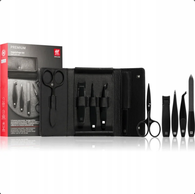 Sada na manikúru a vousy Zwilling Premium Black – 5 kusů