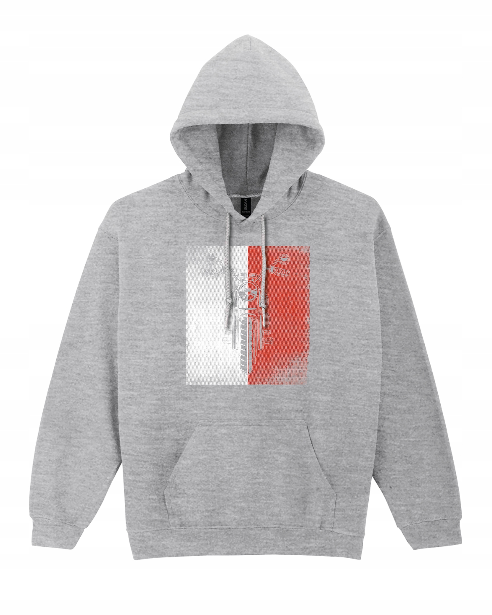 Mikina Polský chopper s motorkou Polská vlajka Šedá L