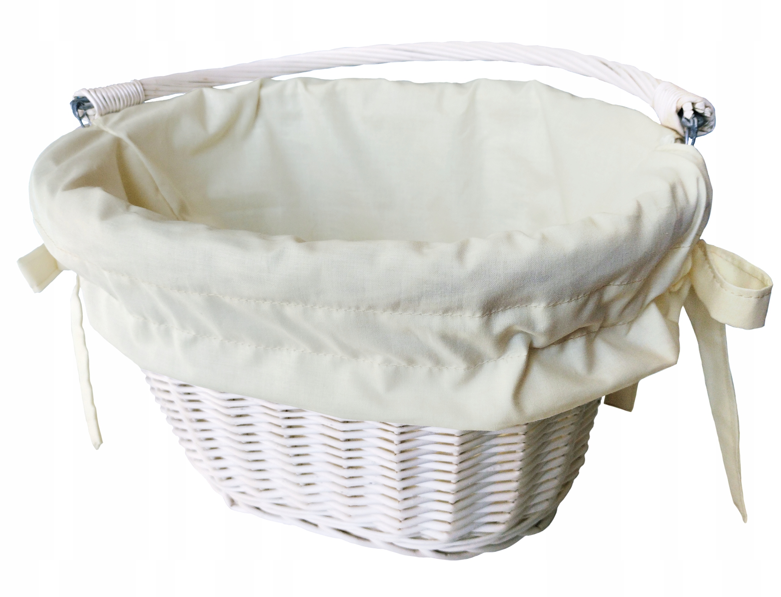 Koszyk wiklinowy rowerowy kosz na rower kierownicę z uchwytem wkład Jackmar