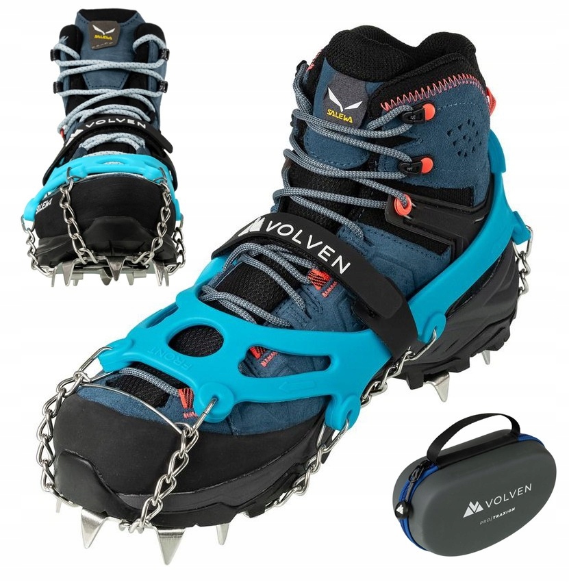 Volven Raczki Turystyczne Pro Traxion Niebieske Kolce Łańcuchy M 39-41
