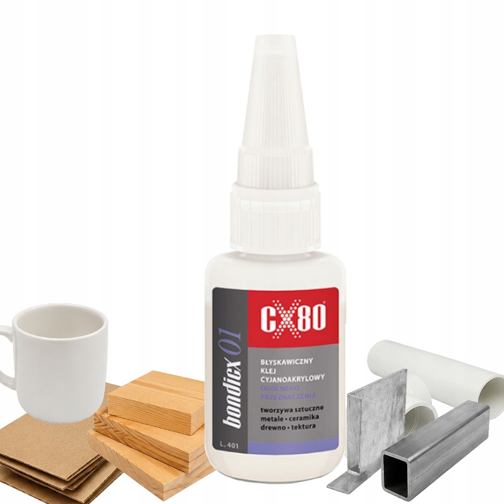 CX80 Kyanoakrylátové lepidlo Bondicx 01 na plast, kov, drevo, silné, 20 g
