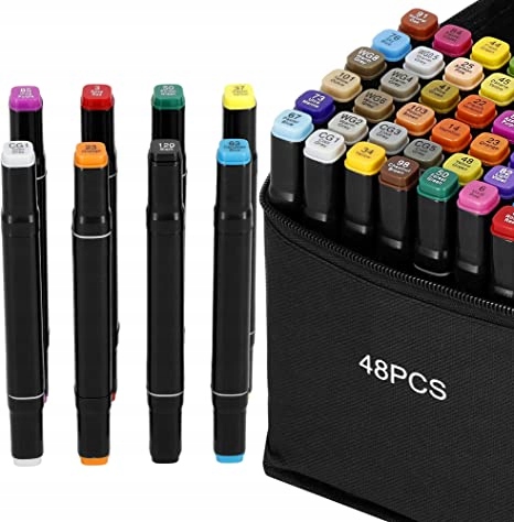 MARKERY ALKOHOLOWE DWUSTRONNE ZESTAW 48SZT + TORBA Kod producenta MARKERY FLAMASTRY MAZAKI + TORBA