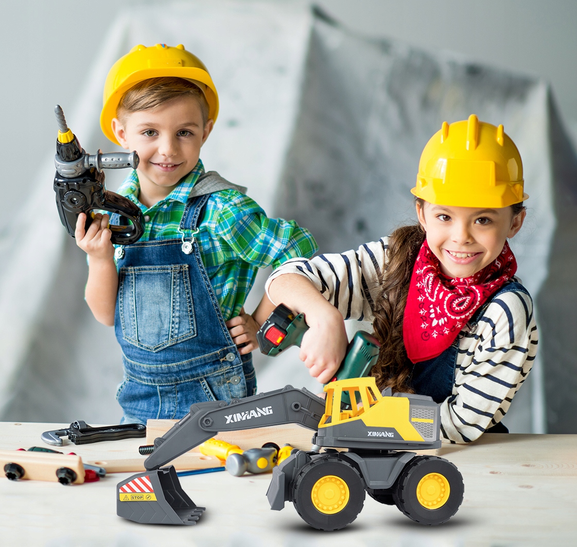 KOPARKA SPYCHACZ AUTO BUDOWLANE Z NAPĘDEM ŚWIATŁO DŹWIĘK DLA DZIECI Materiał plastik