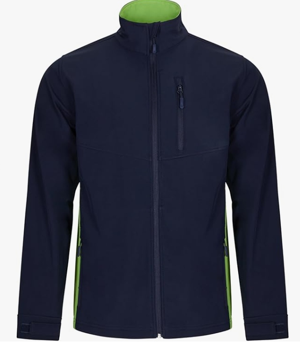 Velilla Tmavě Modrá Softshellová Pánská Bunda S Zeleným Lemováním Xs 6_A