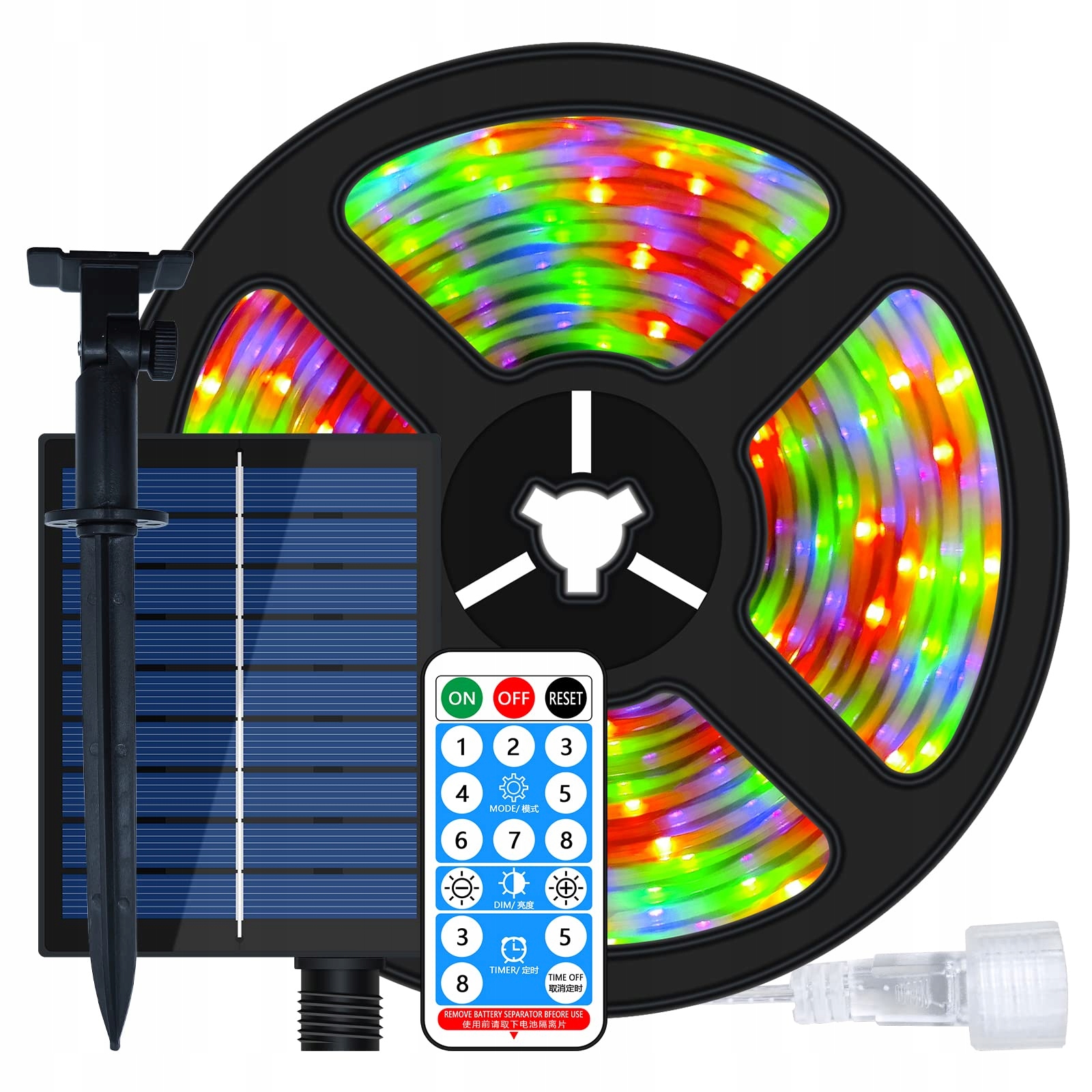 MIWATT 10M Solarne LED Paski Wielokolorowe 560 LED Pilot RF — miniatura 8