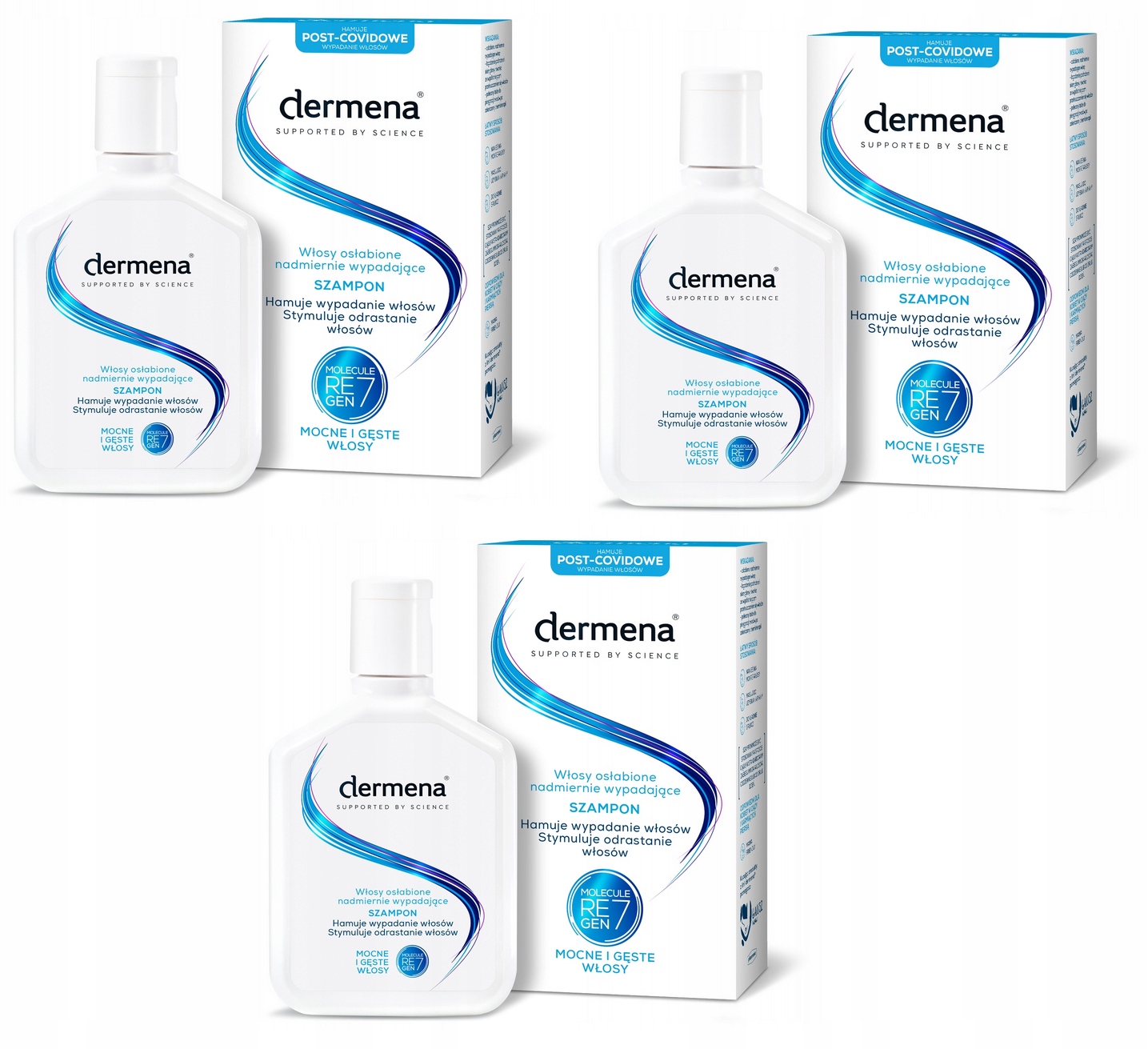 Dermena szampon hamujący wypadanie włosów Zestaw 3 x 200ml