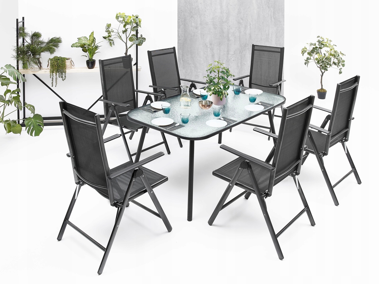 MEBLE OGRODOWE ZESTAW STÓŁ 6+1 NA TARAS BALKON