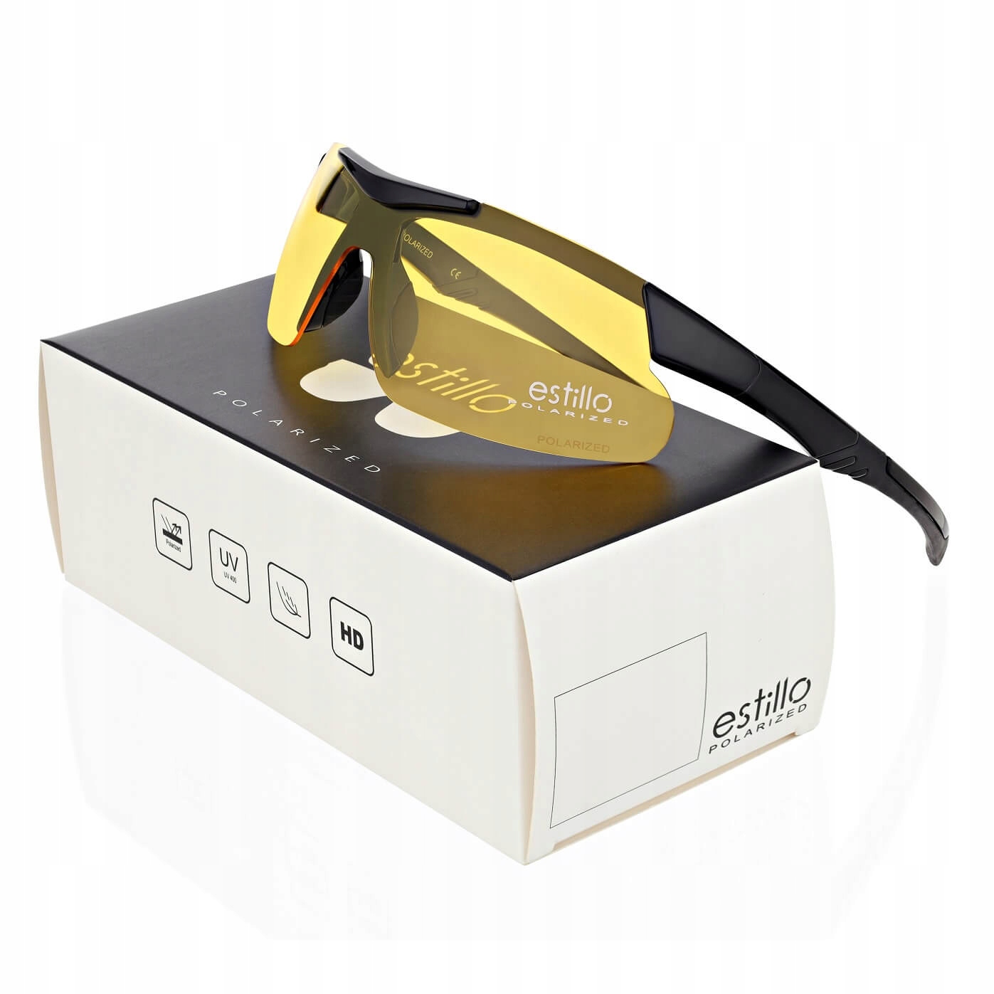 Sportovní Rozjasňující polarizační brýle pro jízdu v noci Estillo pouzdro