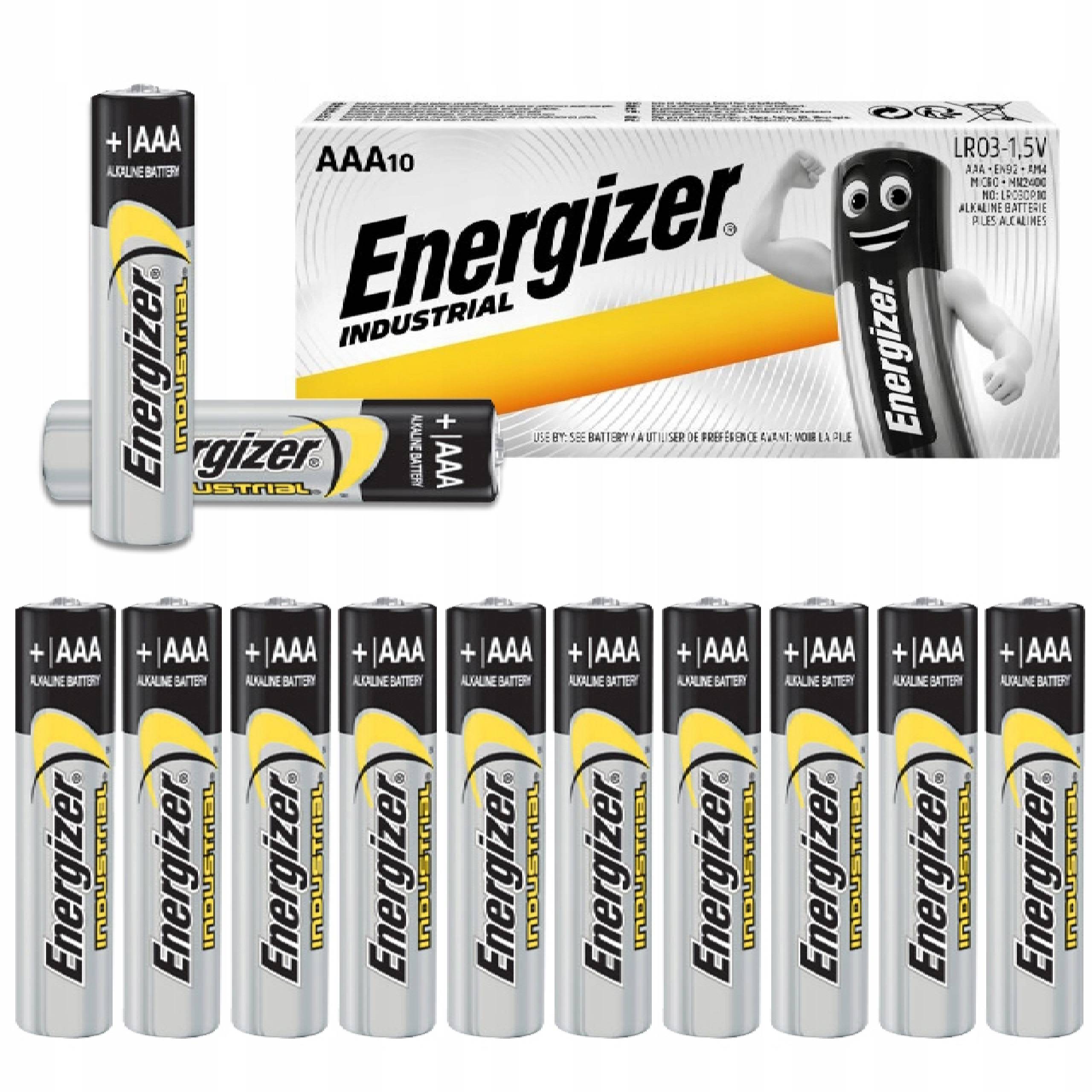 

10x Mocna Bateria Energizer Industrial LR03 R3 Aaa
