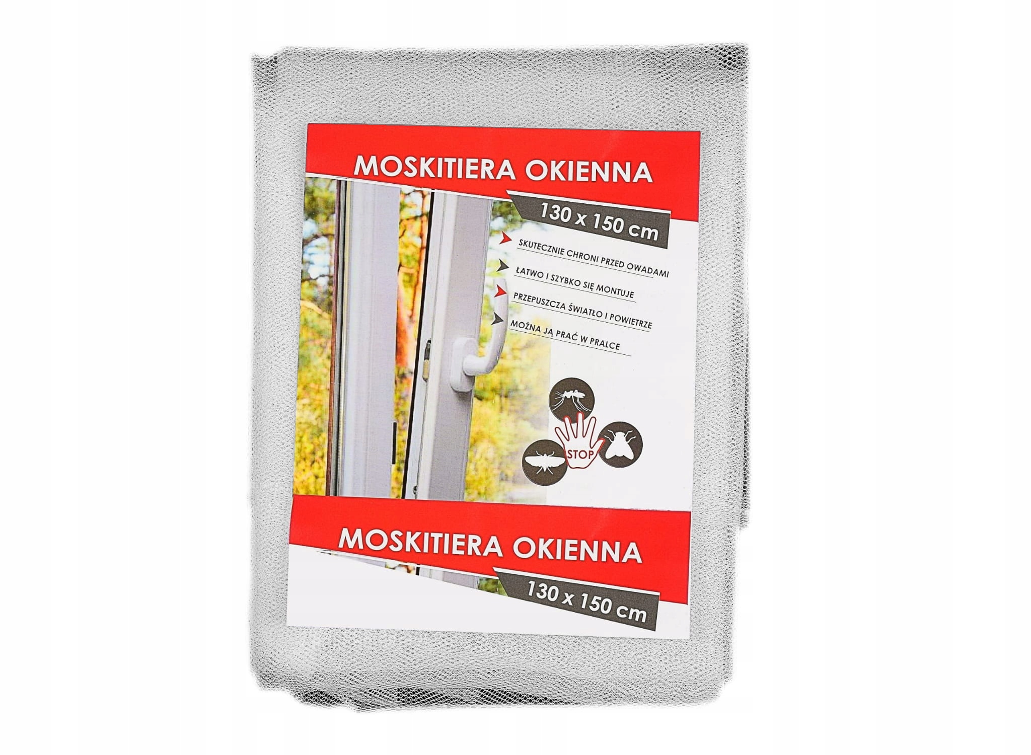 MOSKITIERA NA OKNO OWADY KOMARY 130x150 BIAŁA Rodzaj do okna