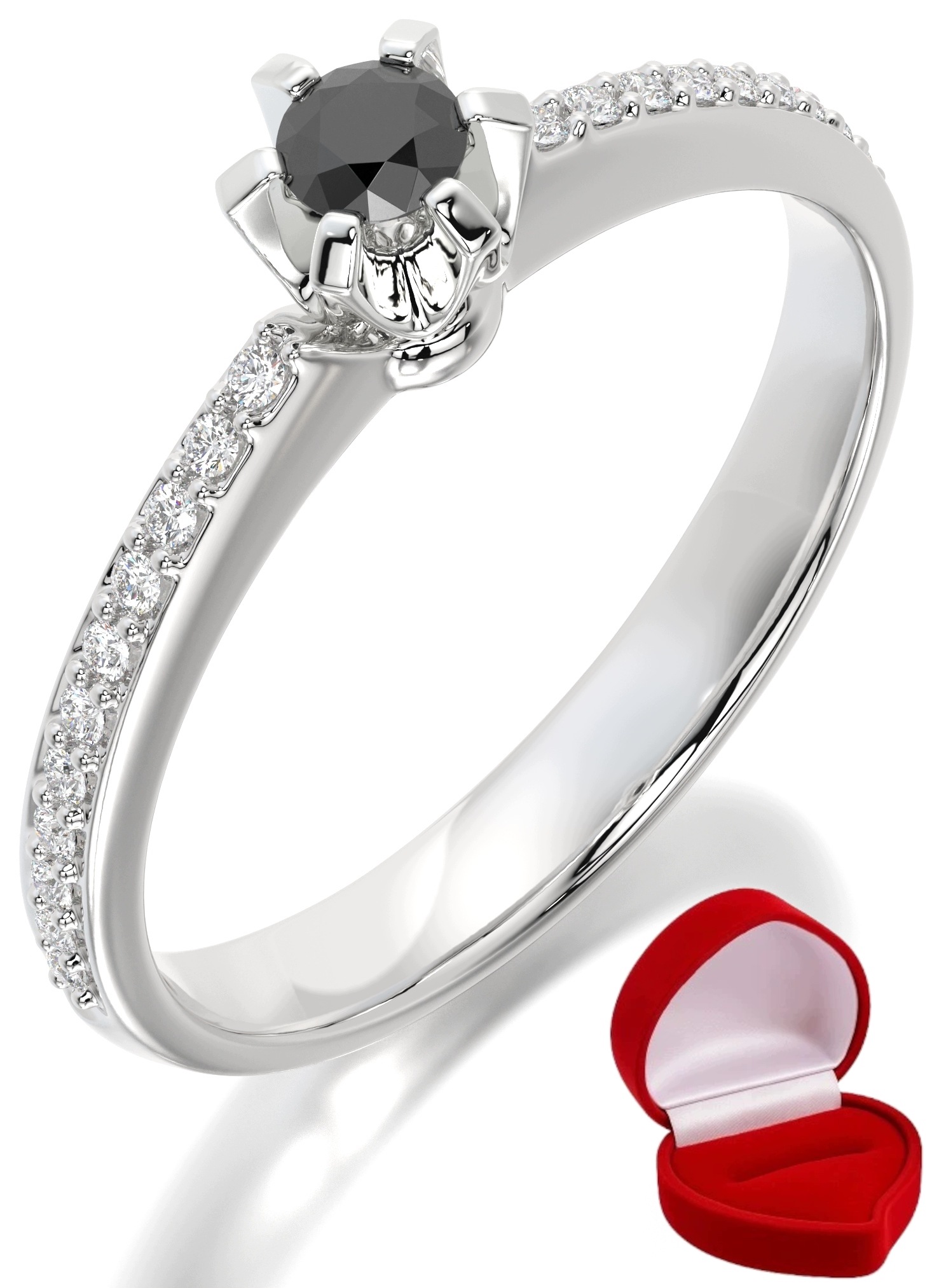 Zlatý Prstýnek 585 14k Brylant Č. 0,09 ct Bílé Zlato R24