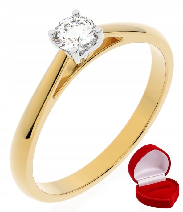 Zlatý Prstýnek 585 14k Diamant Lab Brylant 0,24 ct R14