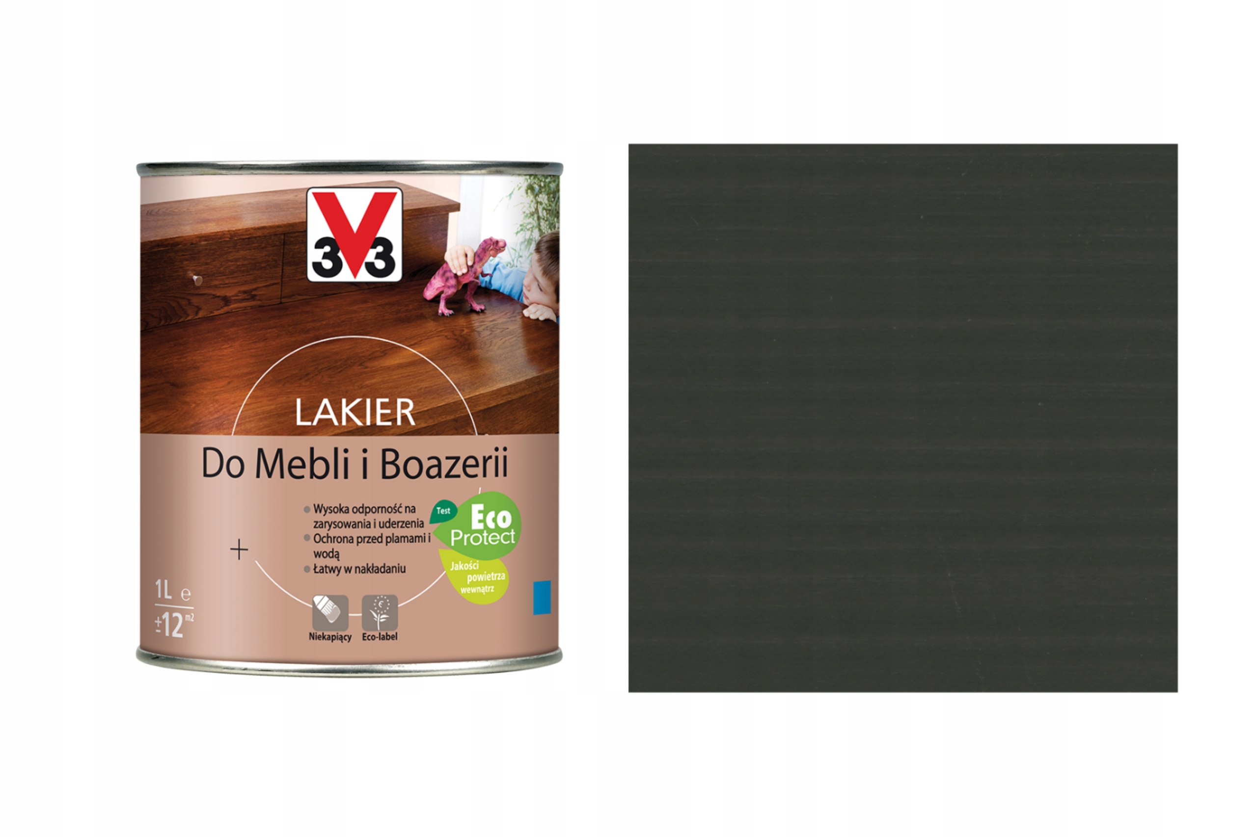 

V33 Lakier Do Mebli i Boazerii Grafit Mat 1L