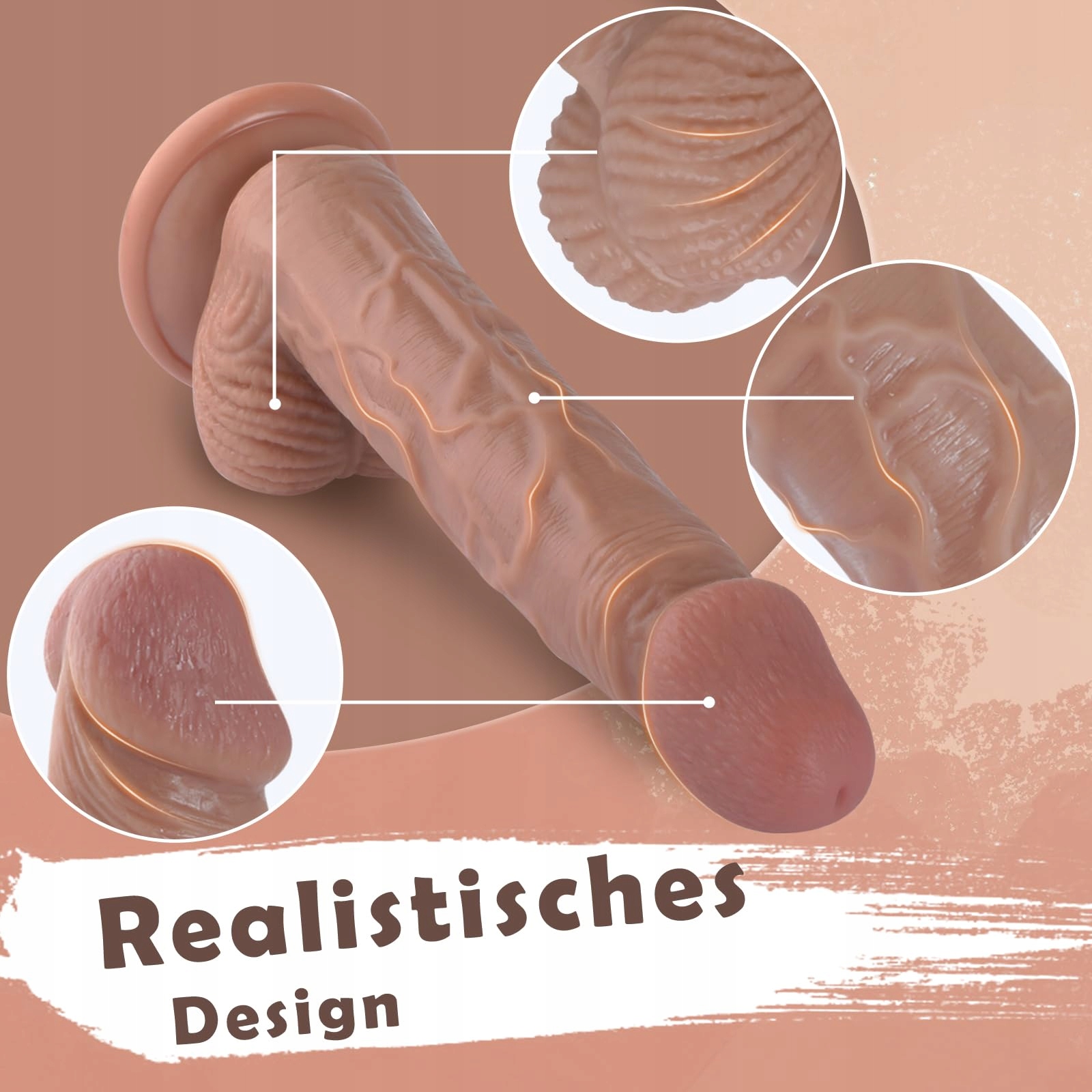 XXL DILDO Realistyczny G-Punkt Dildo 22CM z Przyssawką dla Kobiet — miniatura 2