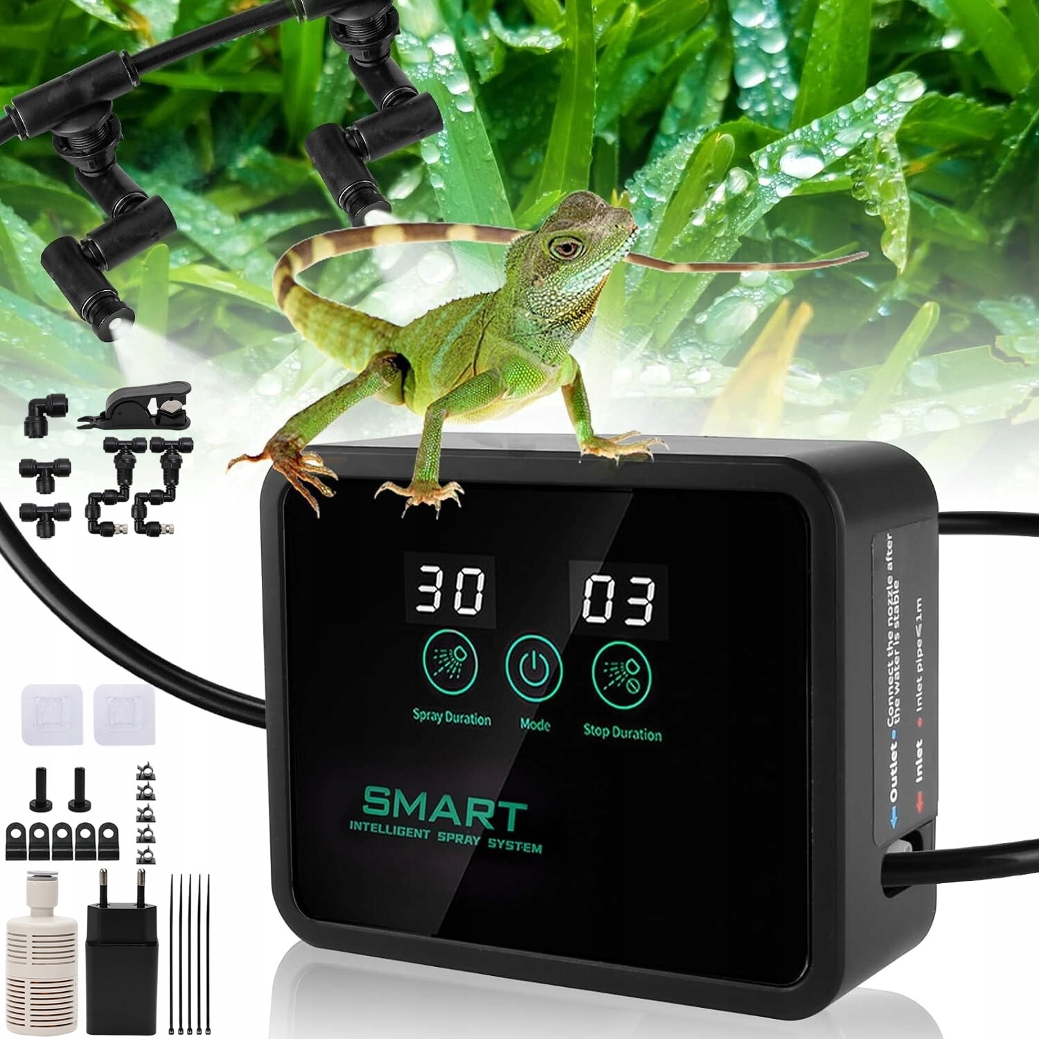 Levně Univerzální Energeticky Úsporný Automatický Zavlažovač Pro Plazy A Obojživelníky O 360°