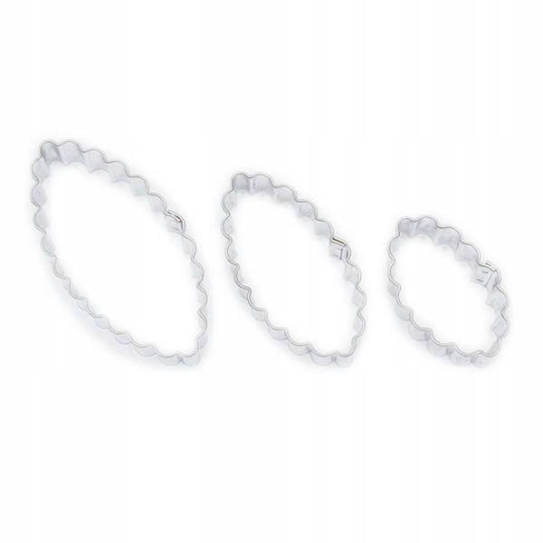 

Zestaw wykrawaczy metalowych 3szt owalne karbowane