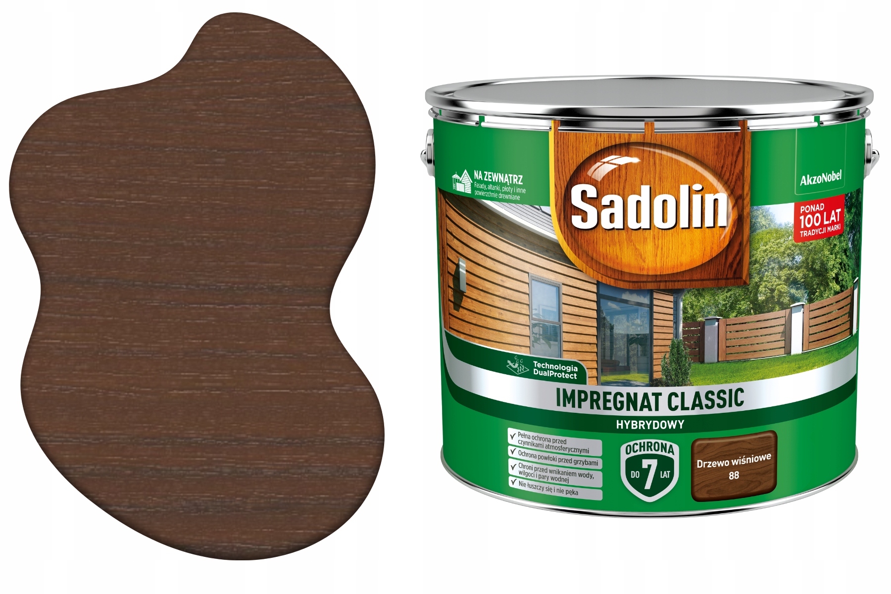 Sadolin Impregnat Drzewo Wiśniowe Do Drewna Hybrydowy Dekoracyjny 9L