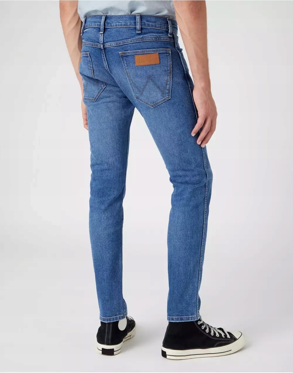 Męskie spodnie jeansowe rurki Wrangler Bryson Smoke Sea W14XYLZ71 33/32