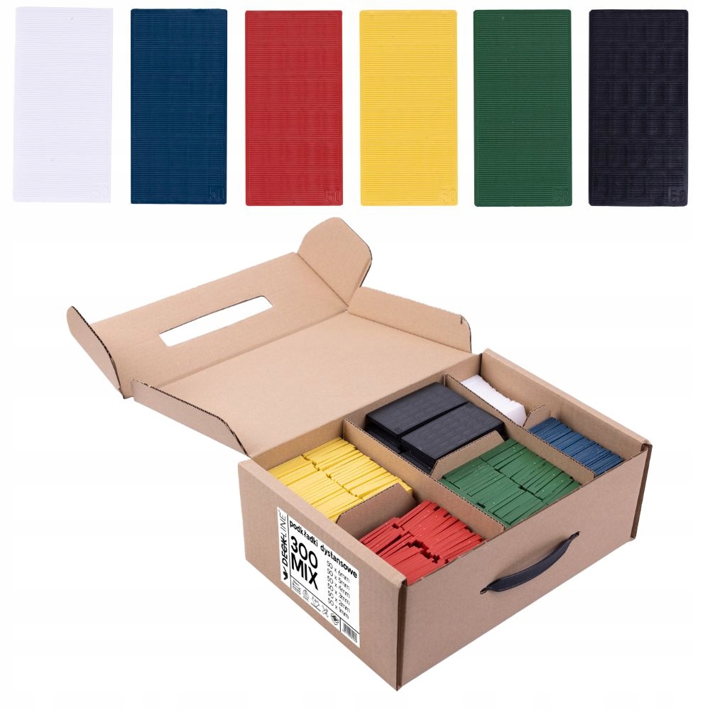 Deckline M50300 Podkładki Dystansowe Wyrównujące 50x100mm MIX 300 szt.1-6mm