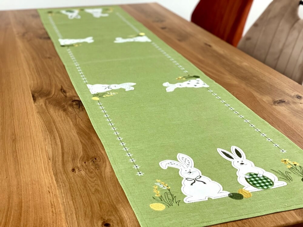 Bieżnik 40x174 cm Zajączki Wielkanocne zielony Szerokość produktu 40 cm