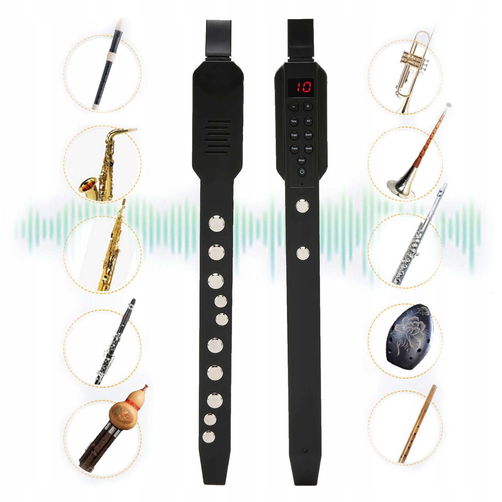 Elektronický Dechový Nástroj MIDI Saxofon 10 Zvuků S 12 Zvuky