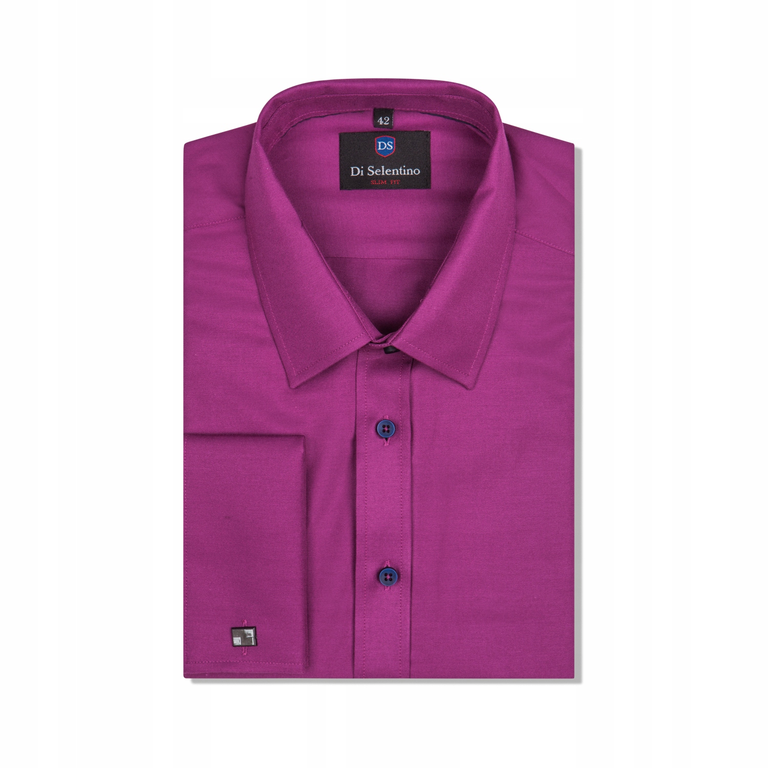 

Koszula męska gładka purpurowa na spinkę custom 48