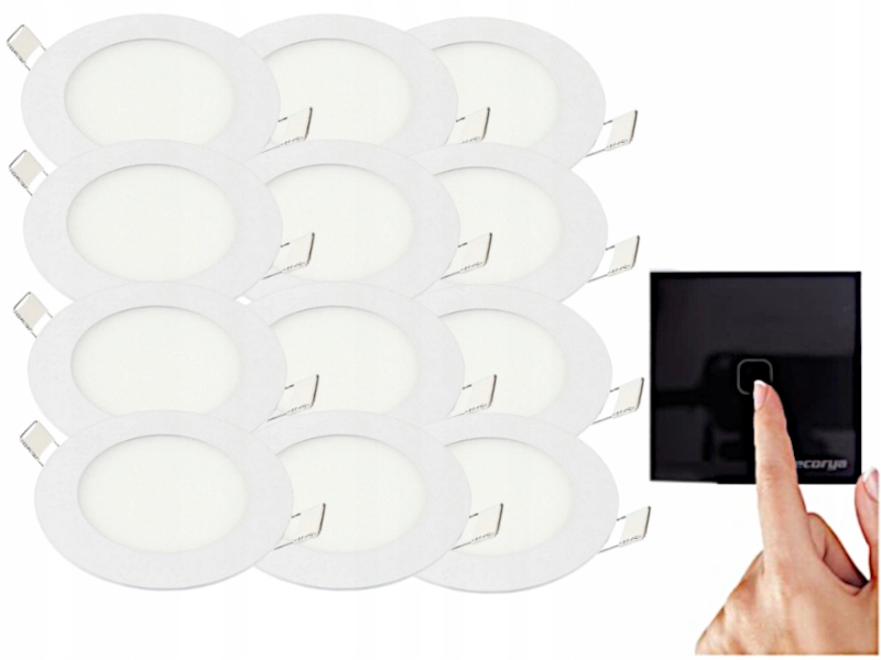 Sada stropních svítidel Halogen 3W 12x spínač