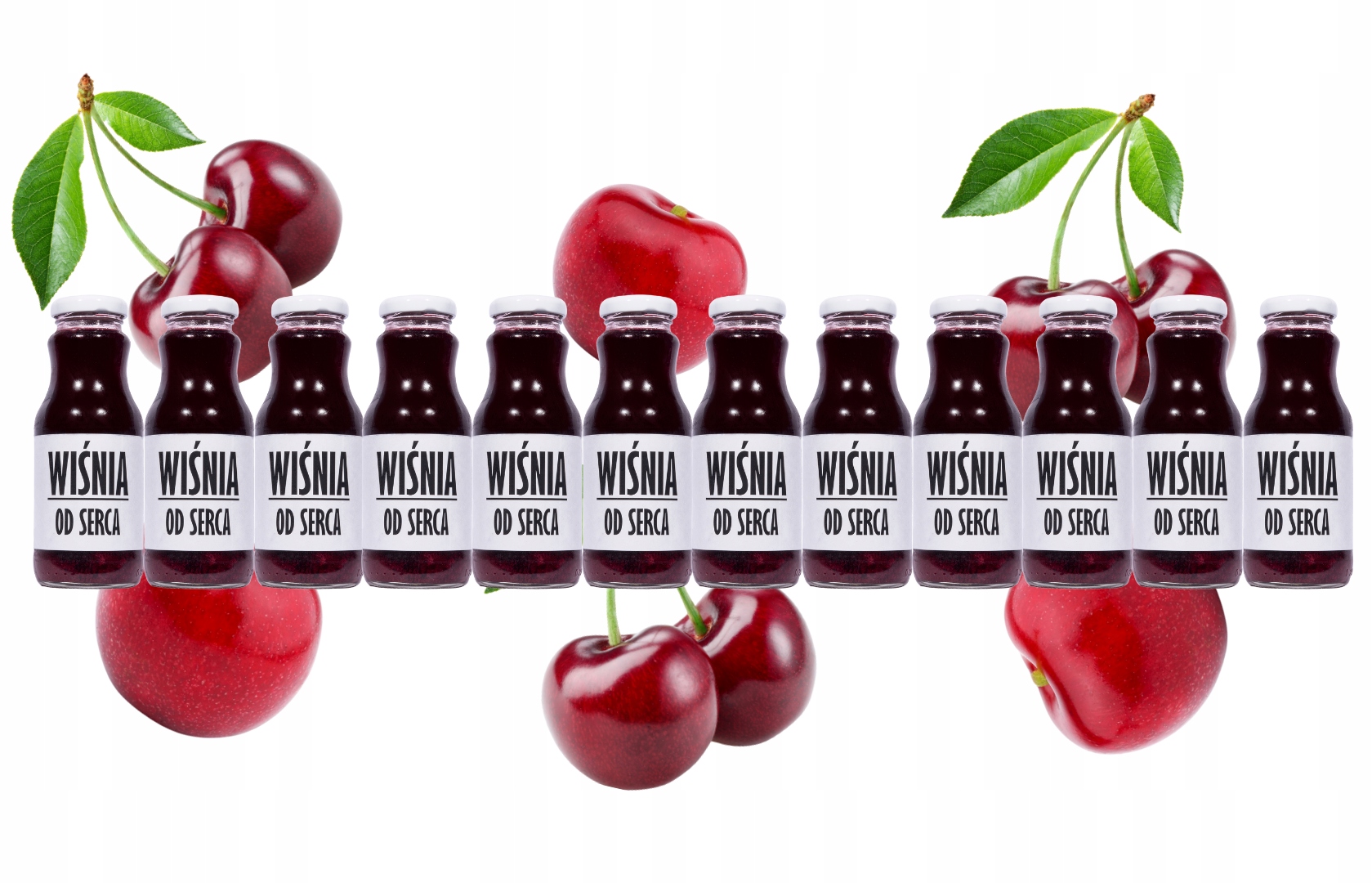 Sok Wiśniowy 100% Naturalny Bez Cukru Tłoczony z Wiśni Nfc Zestaw 12x250ml